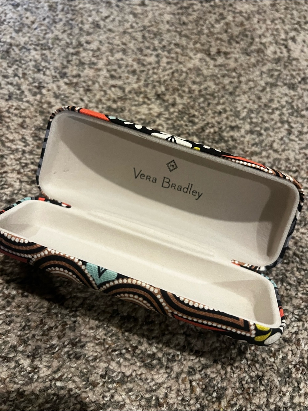 Vera Bradley Multicolor Patterned Hard Eyeglass Case with Cream Interior